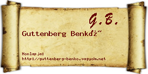Guttenberg Benkő névjegykártya